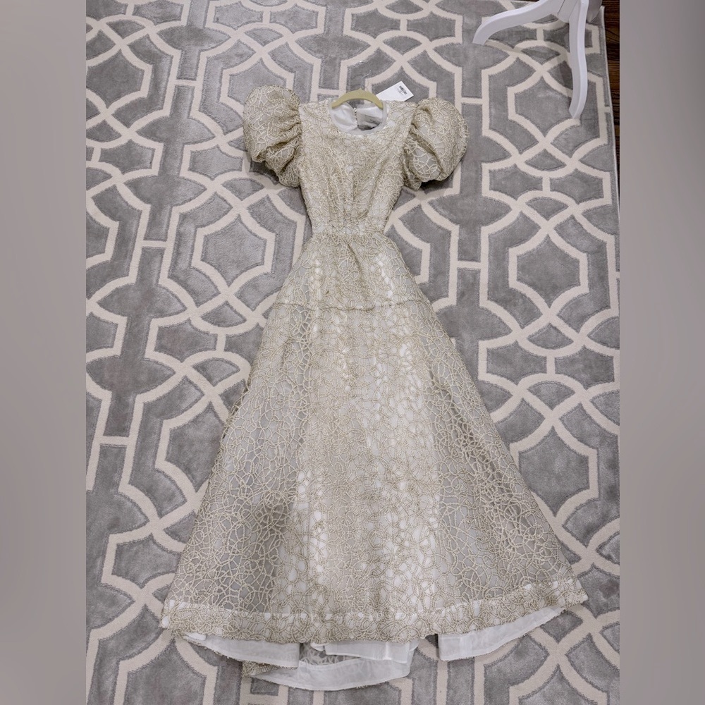 Aje Cream Pantina Lace Midi Dress